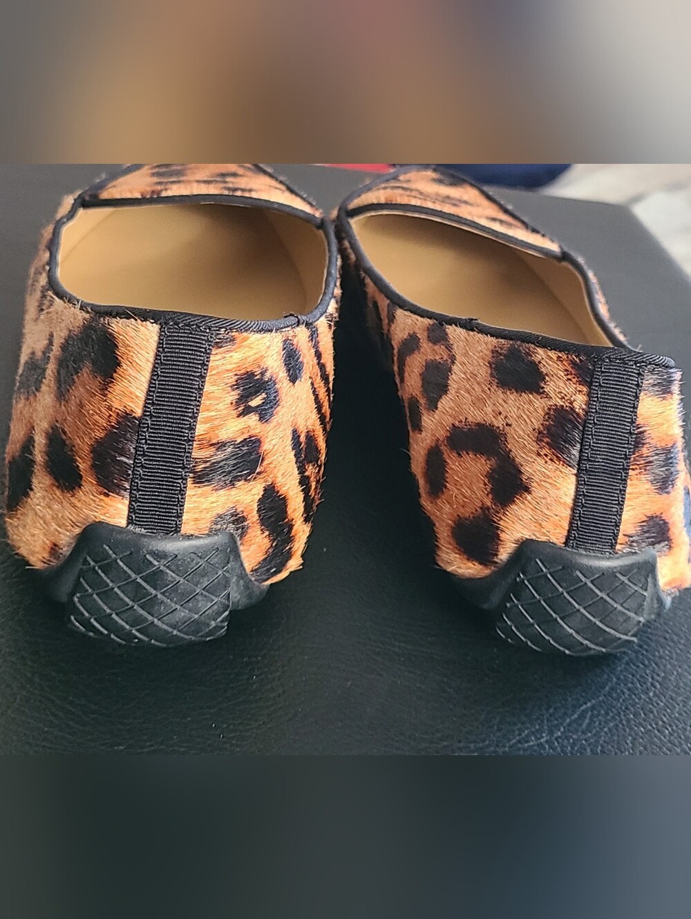 Talbots Leopard-Print Calf Hair Pointed Flats Loafers - Picture 10 of 11
